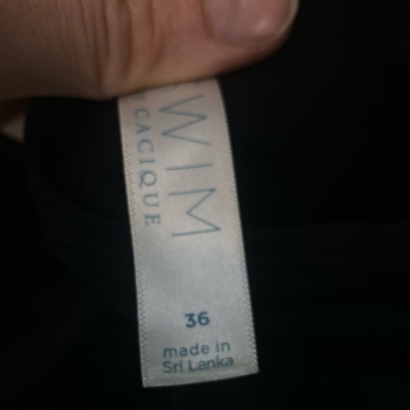 Swim by Cacique Black Wireless One Piece Lined Sleeveless Mini Swim Dress Sz 36 - Picture 7 of 15